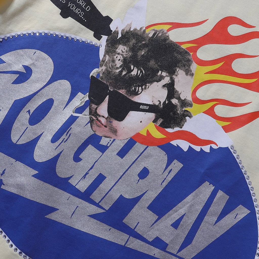 Rough Play SoulBoy Rhinestone Graphic Long-Sleeve T-Shirt — detail