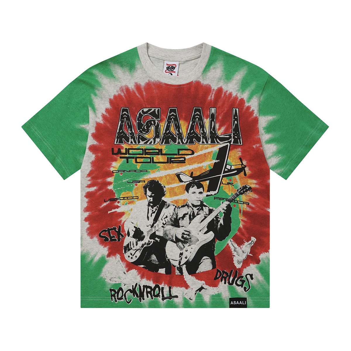 ASAALL Green Tie-Dye World Tour Graphic T-Shirt — hero