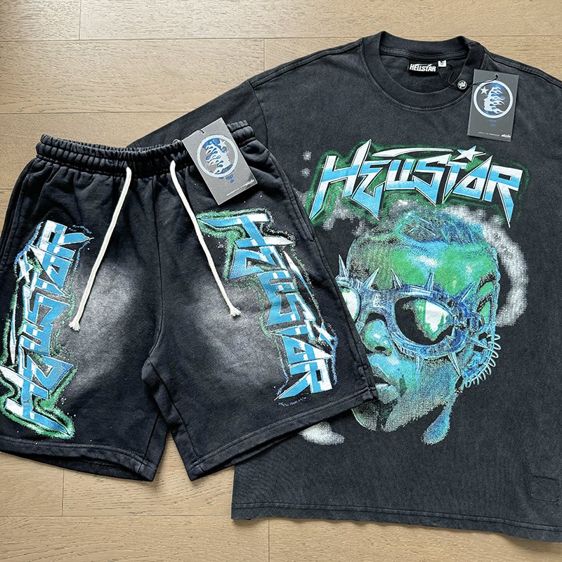 Hellstar Washed Star Graphic Short-Sleeve Set — context