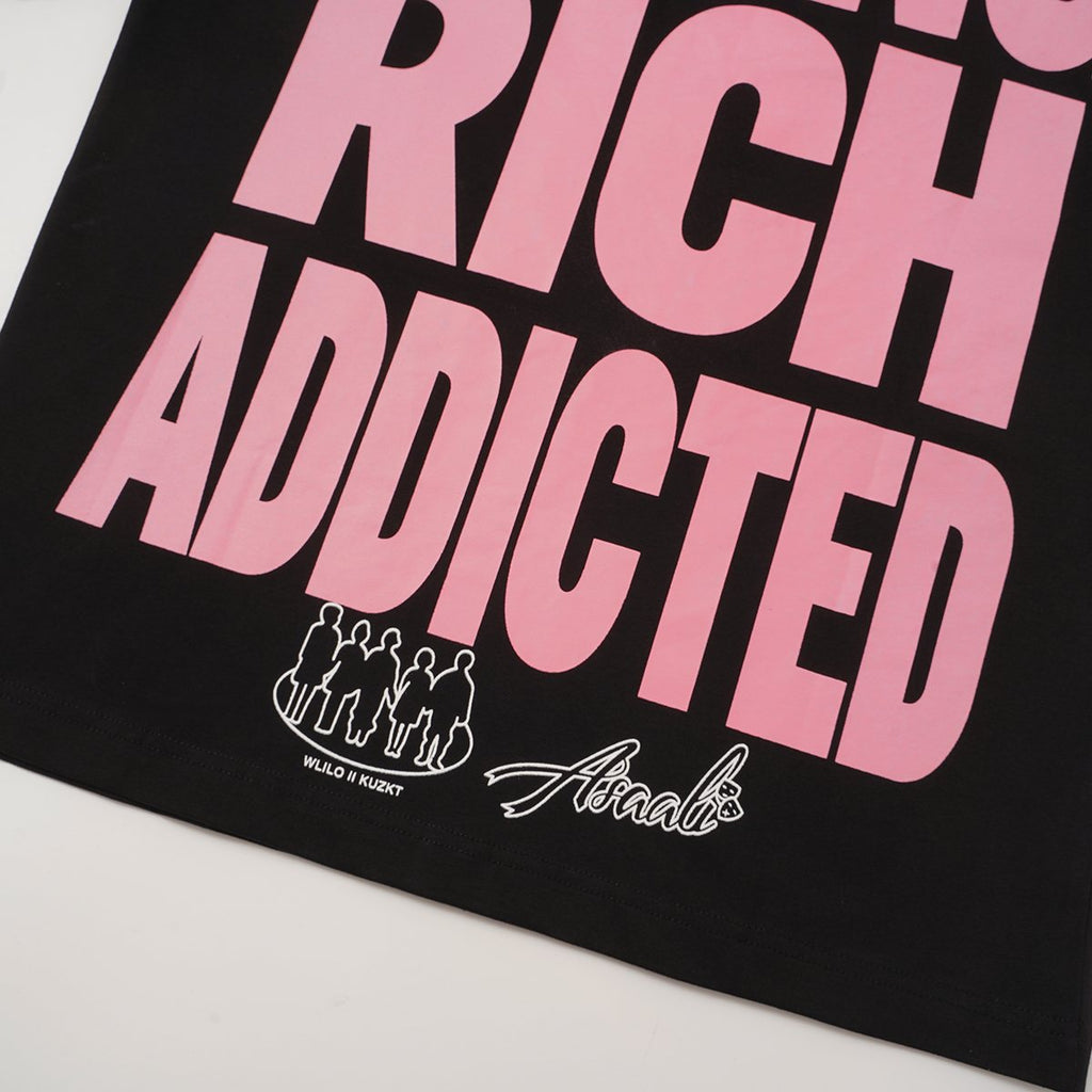 ASAALL Young Rich Addicted Portrait Graphic T-Shirt — detail