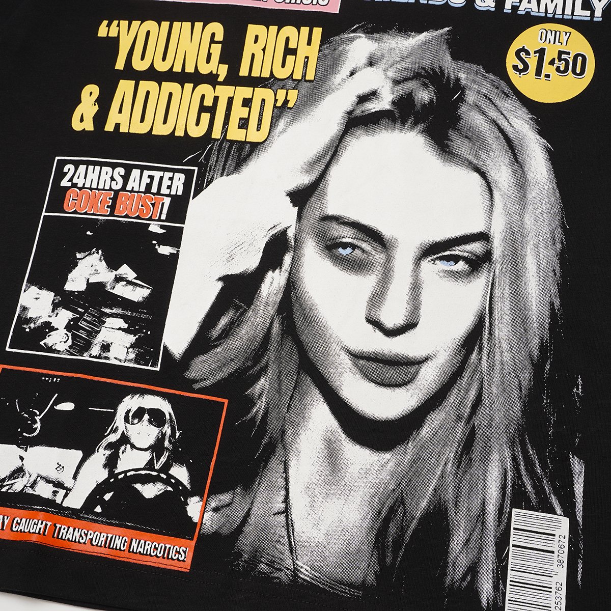 ASAALL Young Rich Addicted Portrait Graphic T-Shirt — detail