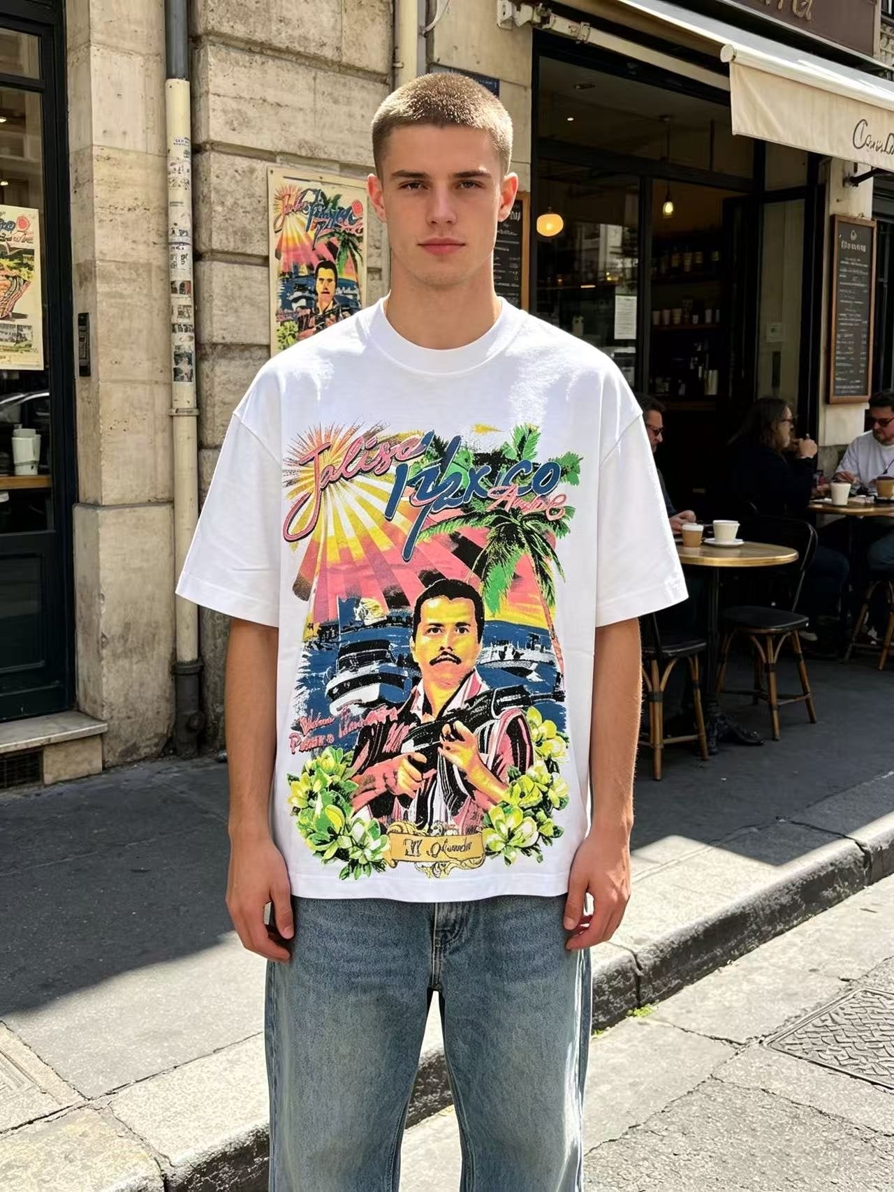 ASAALL Jalisco Mexico Graphic T-Shirt — model