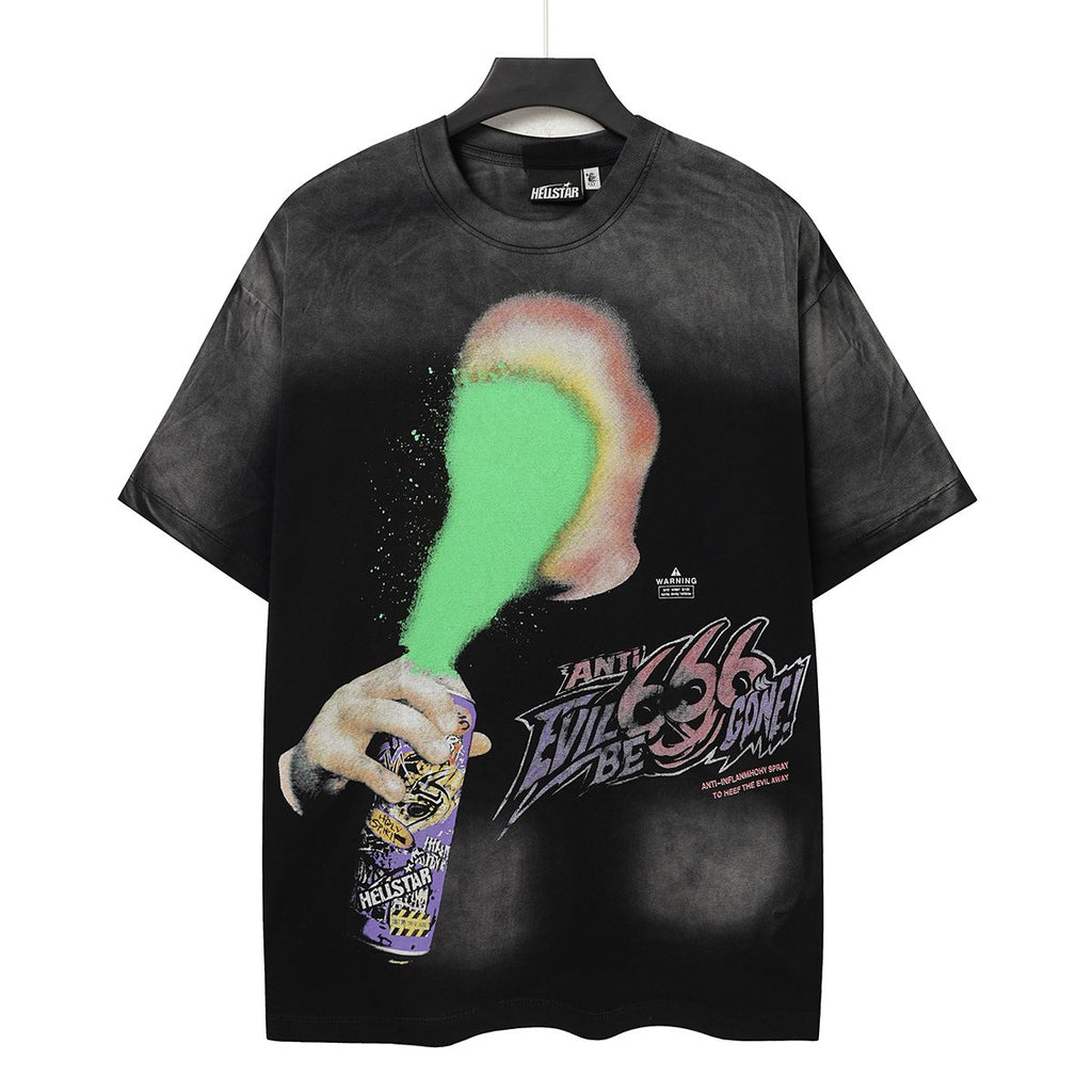Hellstar Washed Black Front & Back Graphic T-Shirt — hero