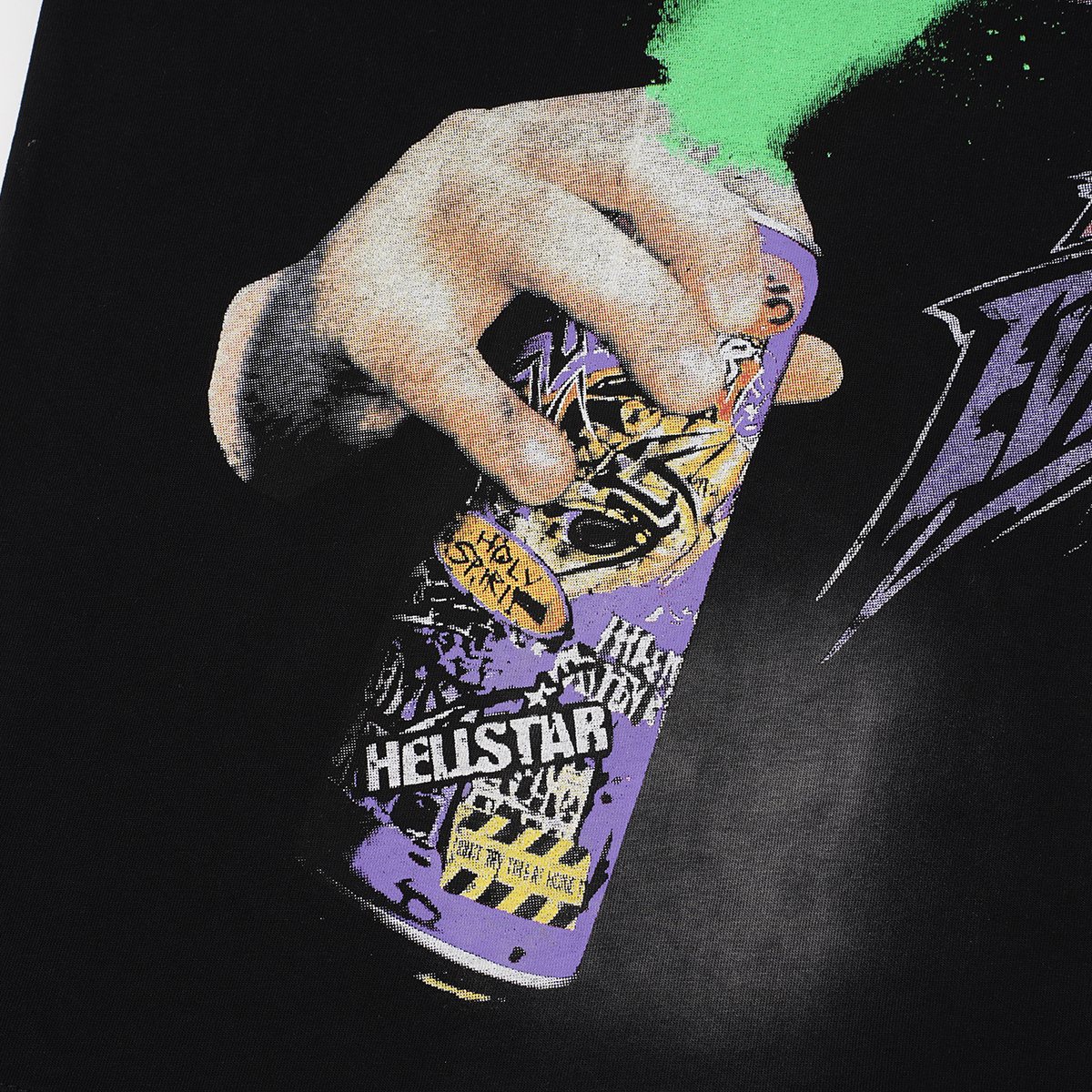 Hellstar Washed Black Front & Back Graphic T-Shirt — detail