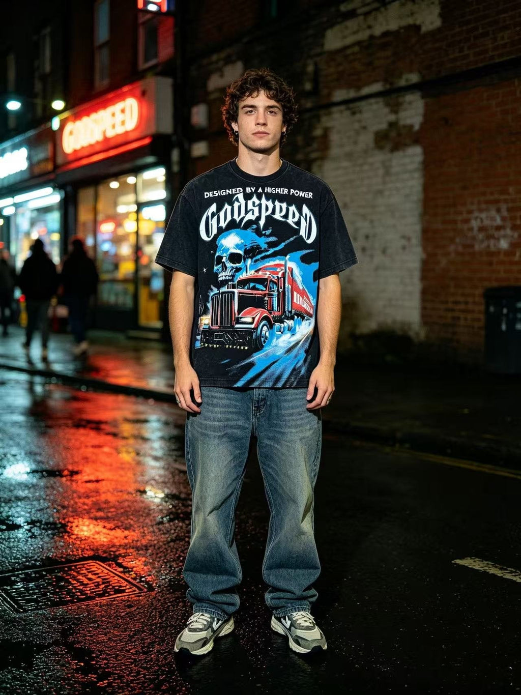 Godspeed Truck & Skull Graphic Short-Sleeve T-Shirt — context