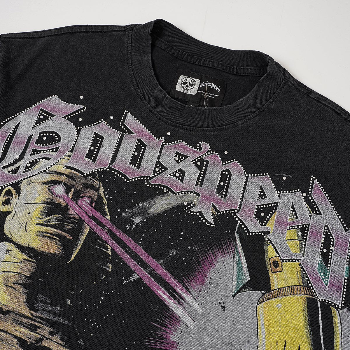 Godspeed Astronaut Rocket Graphic T-Shirt — detail