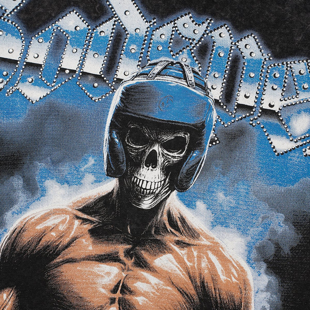 Godspeed Boxer Skull Graphic Acid-Wash Sleeveless T-Shirt — detail