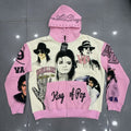 VARE ALL DAY King of Pop Graphic Zip Hoodie — hero