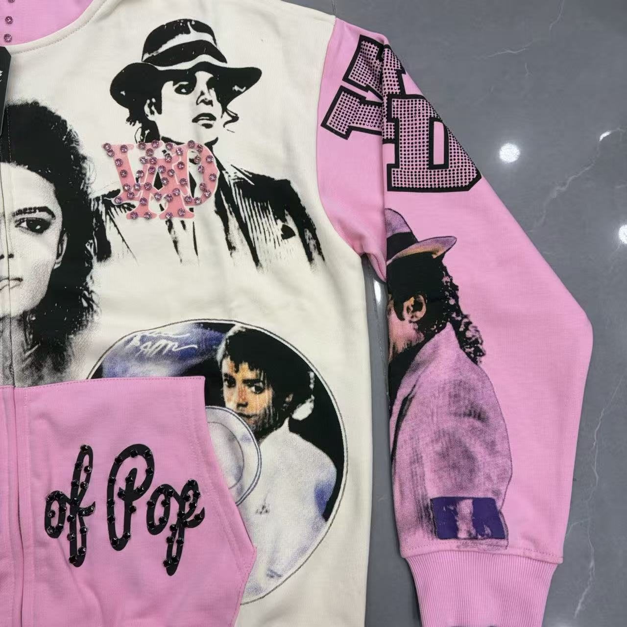 VARE ALL DAY King of Pop Graphic Zip Hoodie — detail
