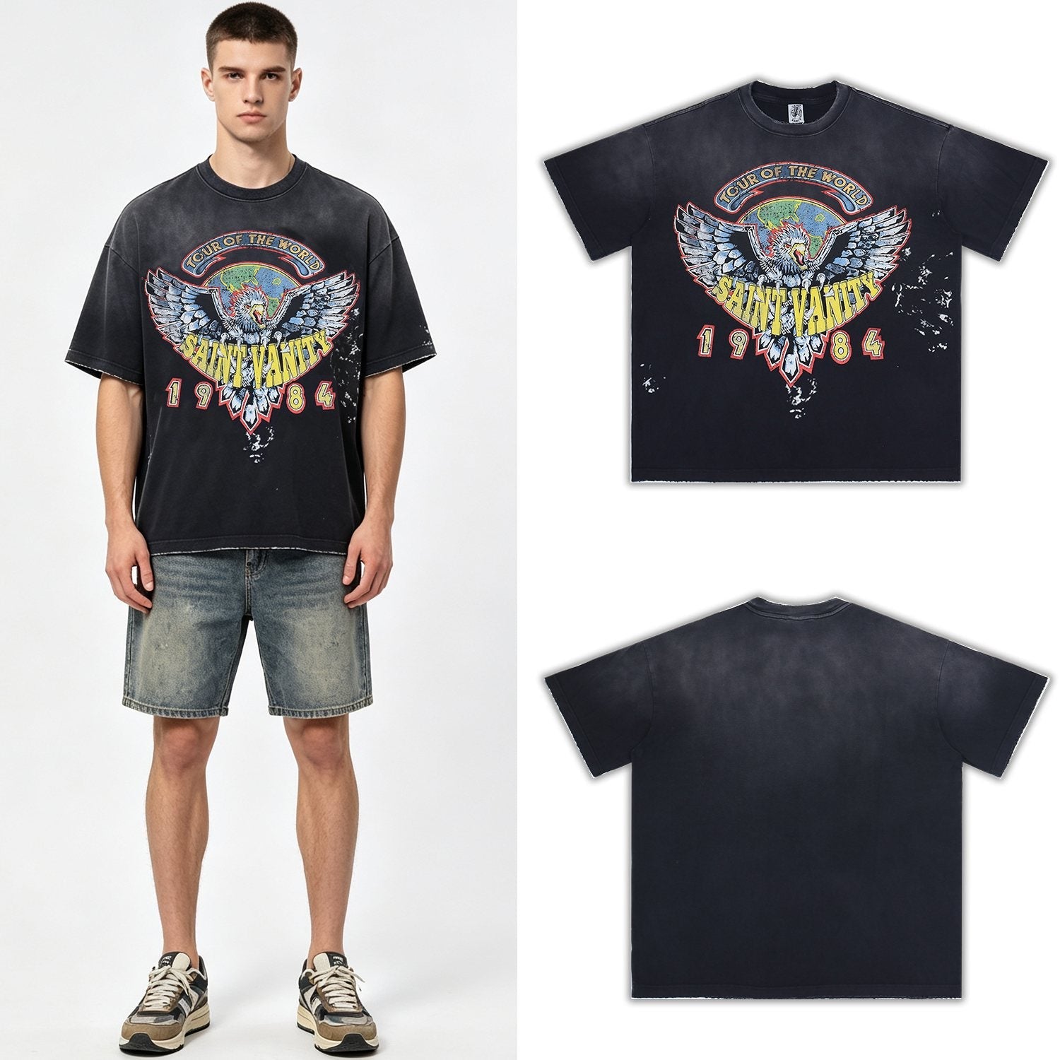 SAINT 1984 Tour Eagle Graphic T-Shirt — context