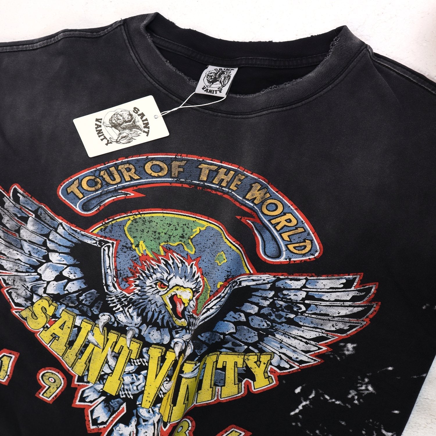 SAINT 1984 Tour Eagle Graphic T-Shirt — detail