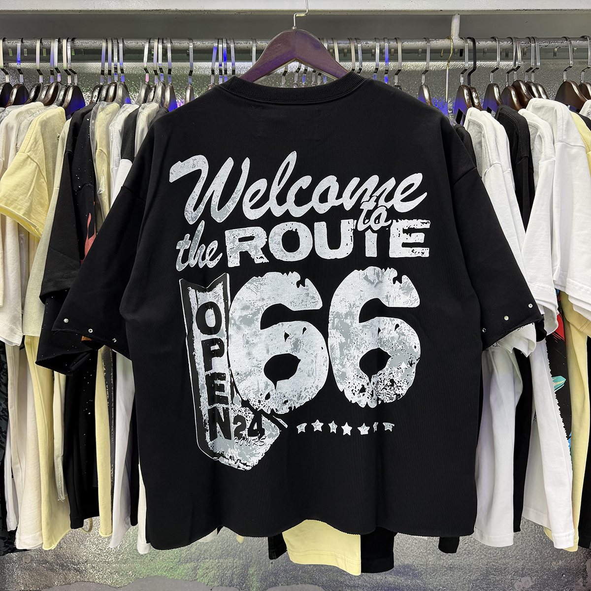 BKYS Revival Ice Cold Route 66 Cropped Graphic T-Shirt — context