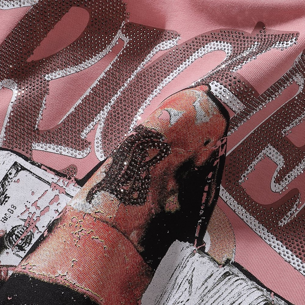 BKYS Revival Rhinestone Terry Cropped T-Shirt — detail