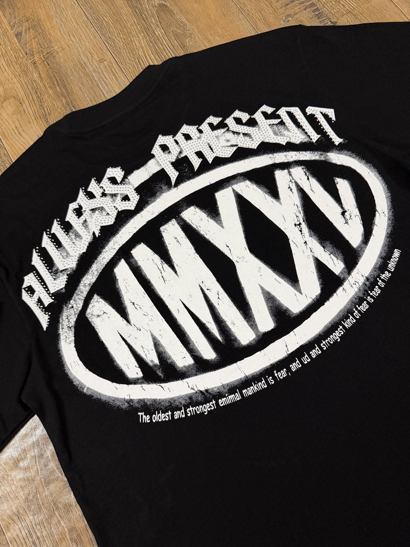ALWAYS-PRESENT Champion Rhinestone Graphic Short-Sleeve T-Shirt — detail