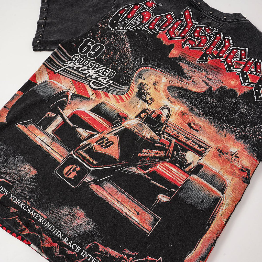 Godspeed 69 Raceway Short-Sleeve Graphic T-Shirt — detail