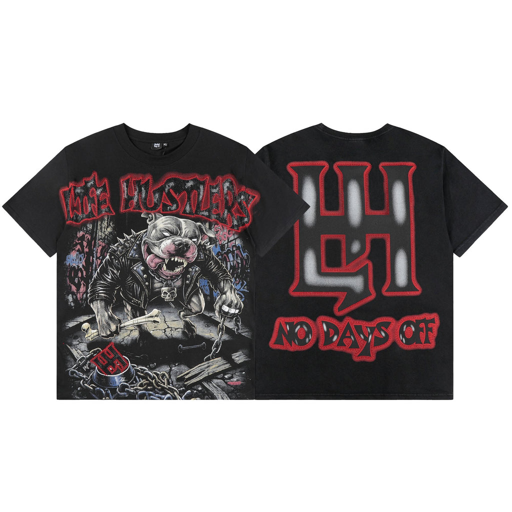 Life Hustlere Black Red/Gray Graphic Short-Sleeve T-Shirt — hero