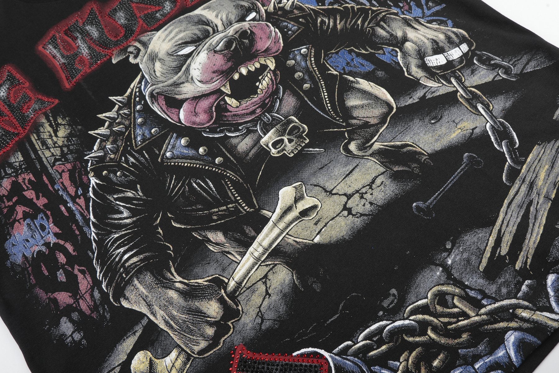Life Hustlere Black Red/Gray Graphic Short-Sleeve T-Shirt — detail