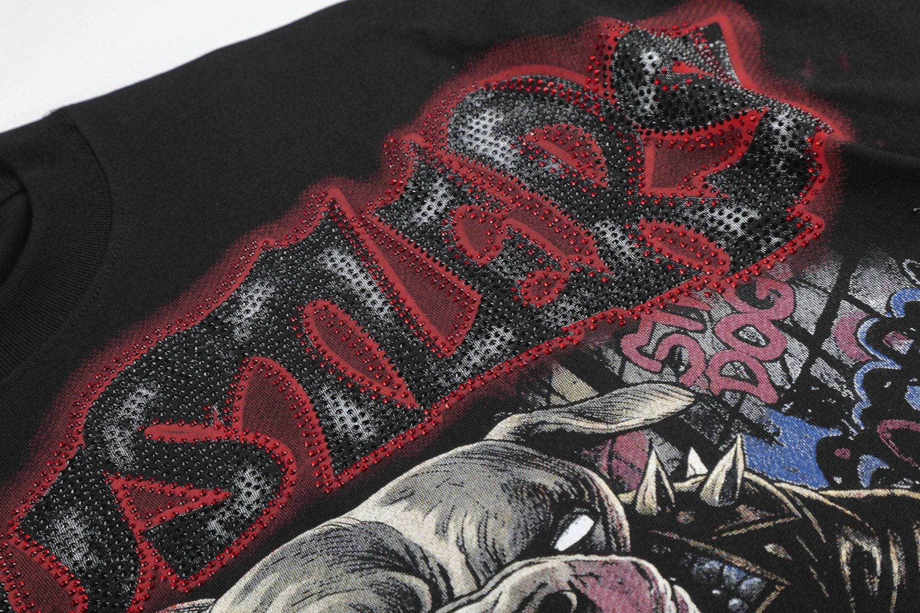 Life Hustlere Black Red/Gray Graphic Short-Sleeve T-Shirt — detail