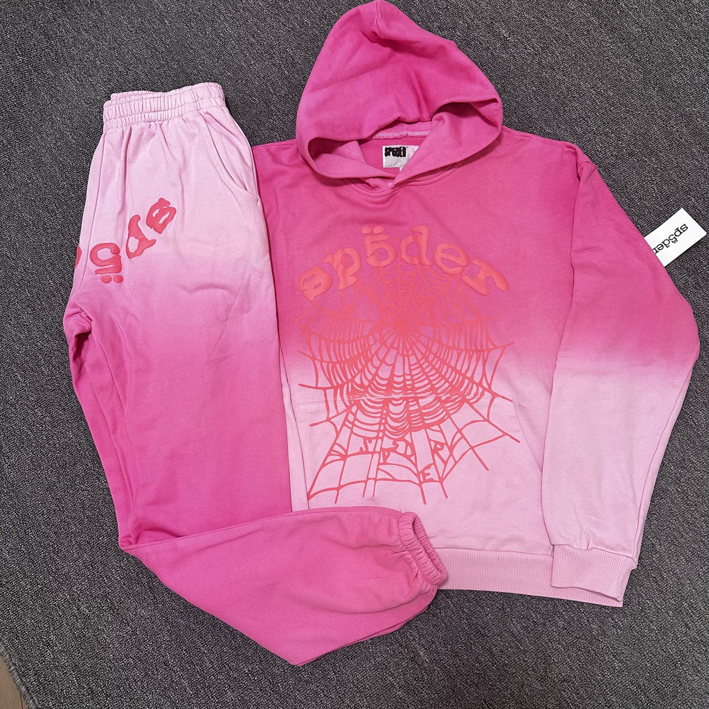 Sp5der Gradient Spider-Web Hoodie & Sweatpants Set — context