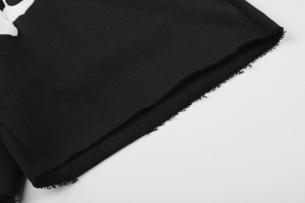 Sp5der Black Graphic Shorts — detail