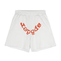 Sp5der Raised Graphic Raw Hem Shorts — hero