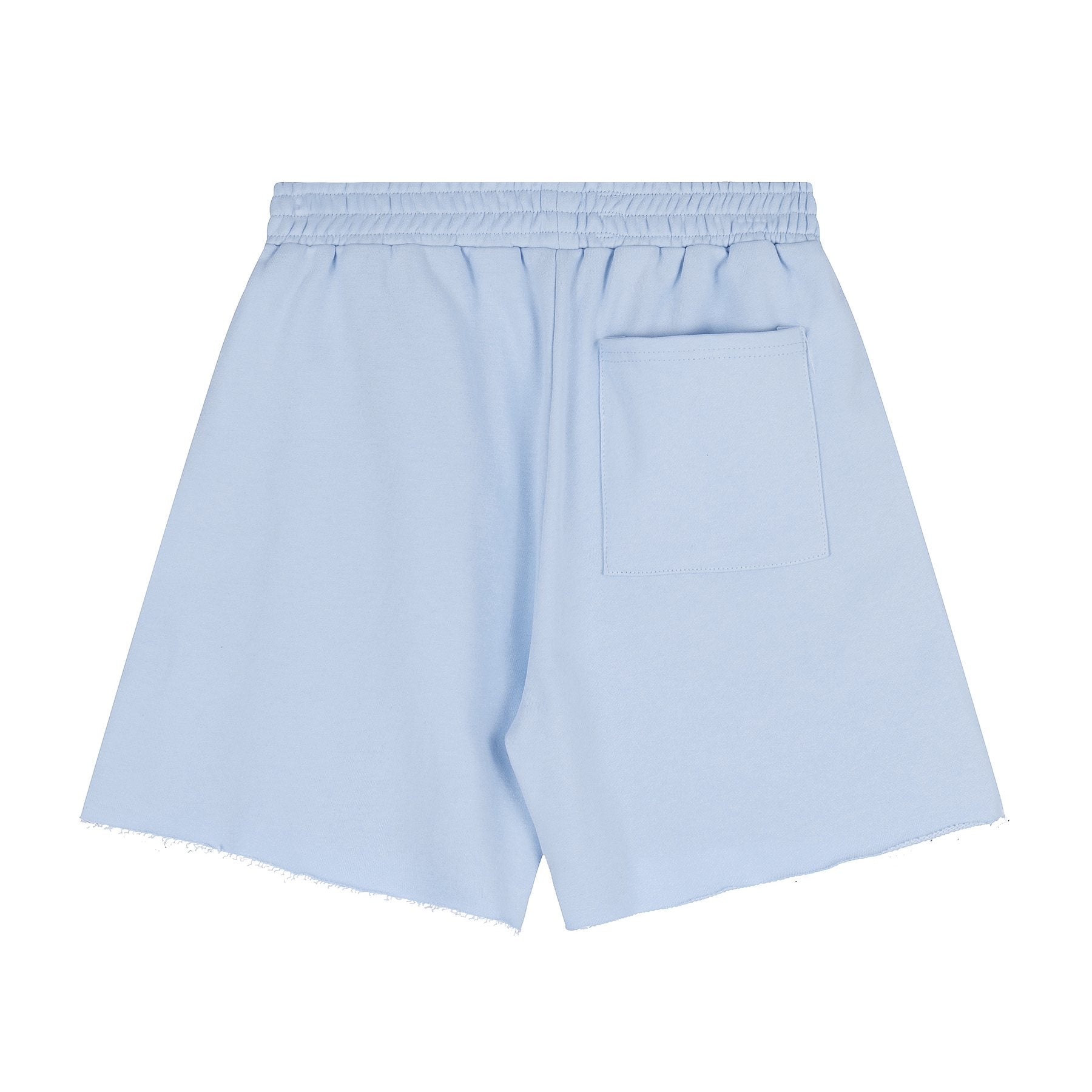 Sp5der Raised Graphic Raw Hem Shorts — back
