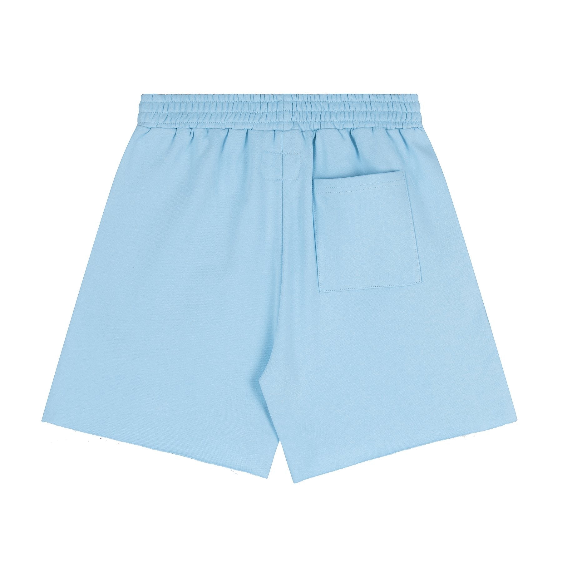 Sp5der Raised Graphic Raw Hem Shorts — back