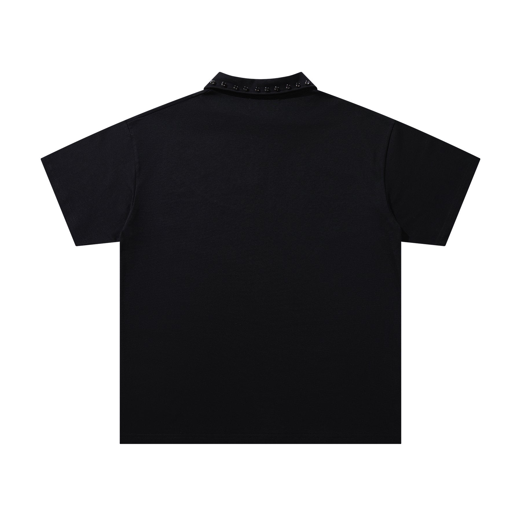 MAJESTIK Rhinestone Graphic Zip Polo Shirt — back
