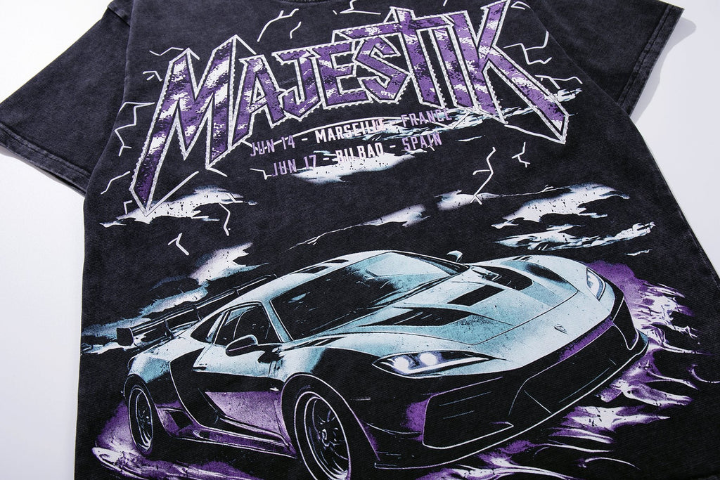 MAJESTIK Washed Rhinestone Graphic T-Shirt — detail