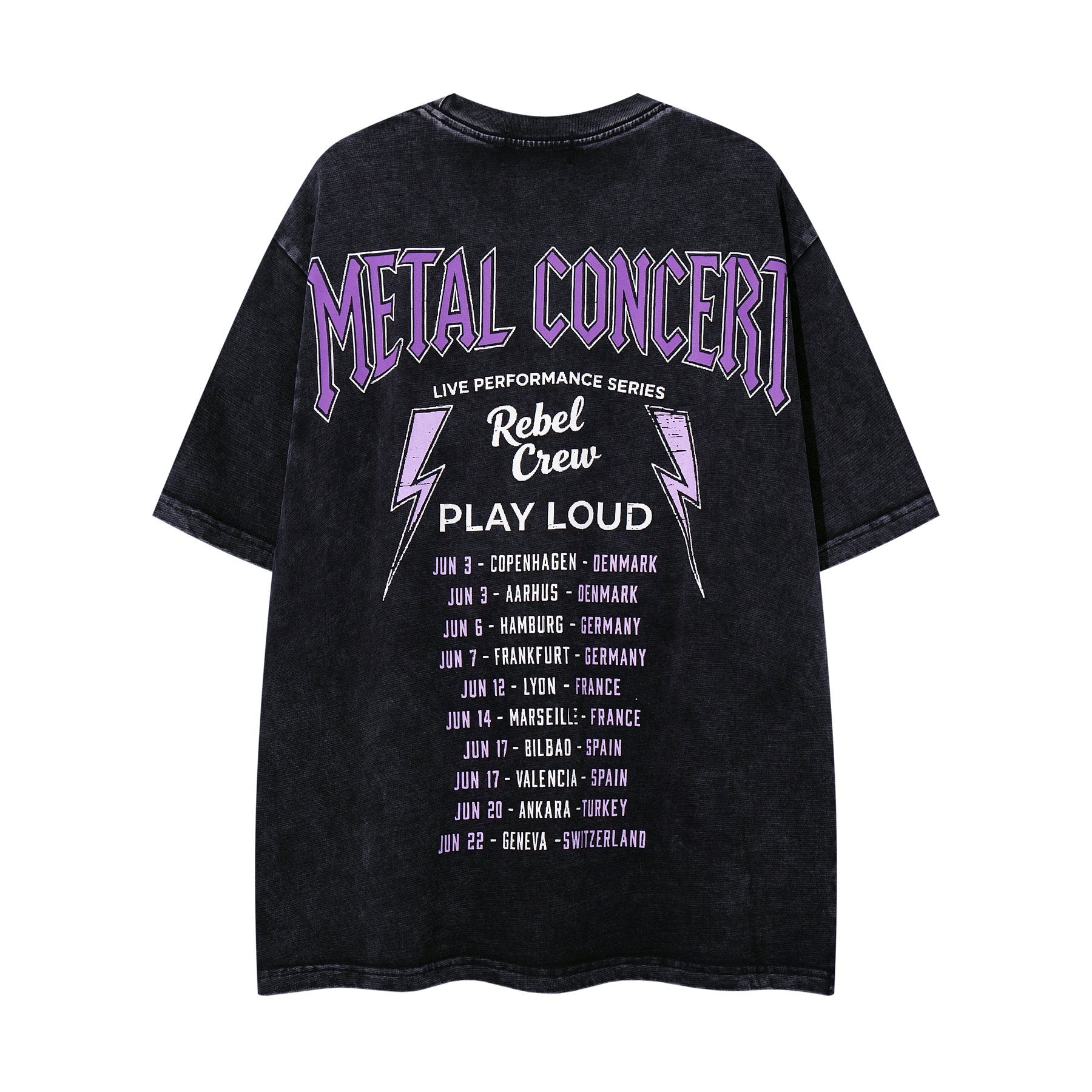MAJESTIK Washed Rhinestone Graphic T-Shirt — back
