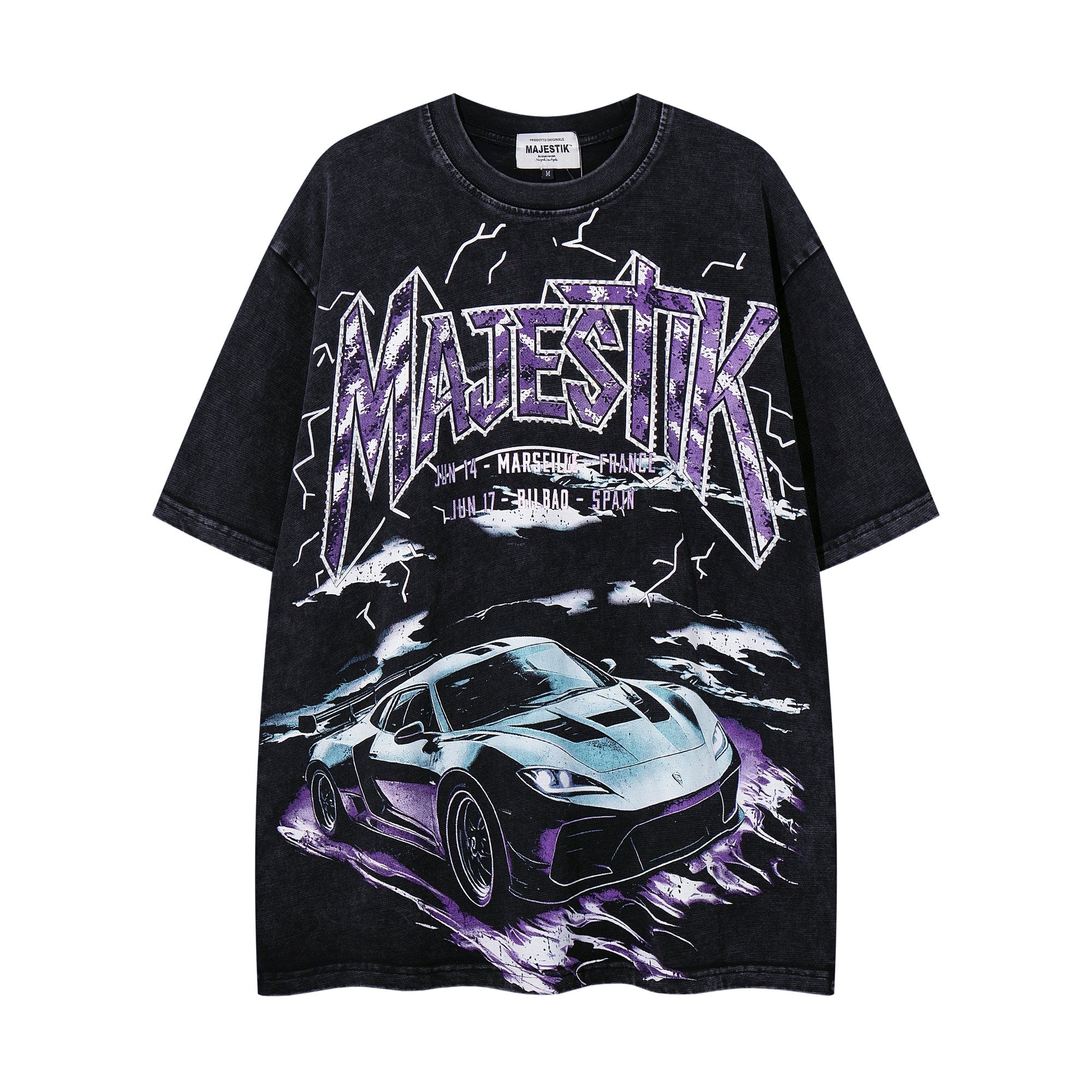 MAJESTIK Washed Rhinestone Graphic T-Shirt — hero