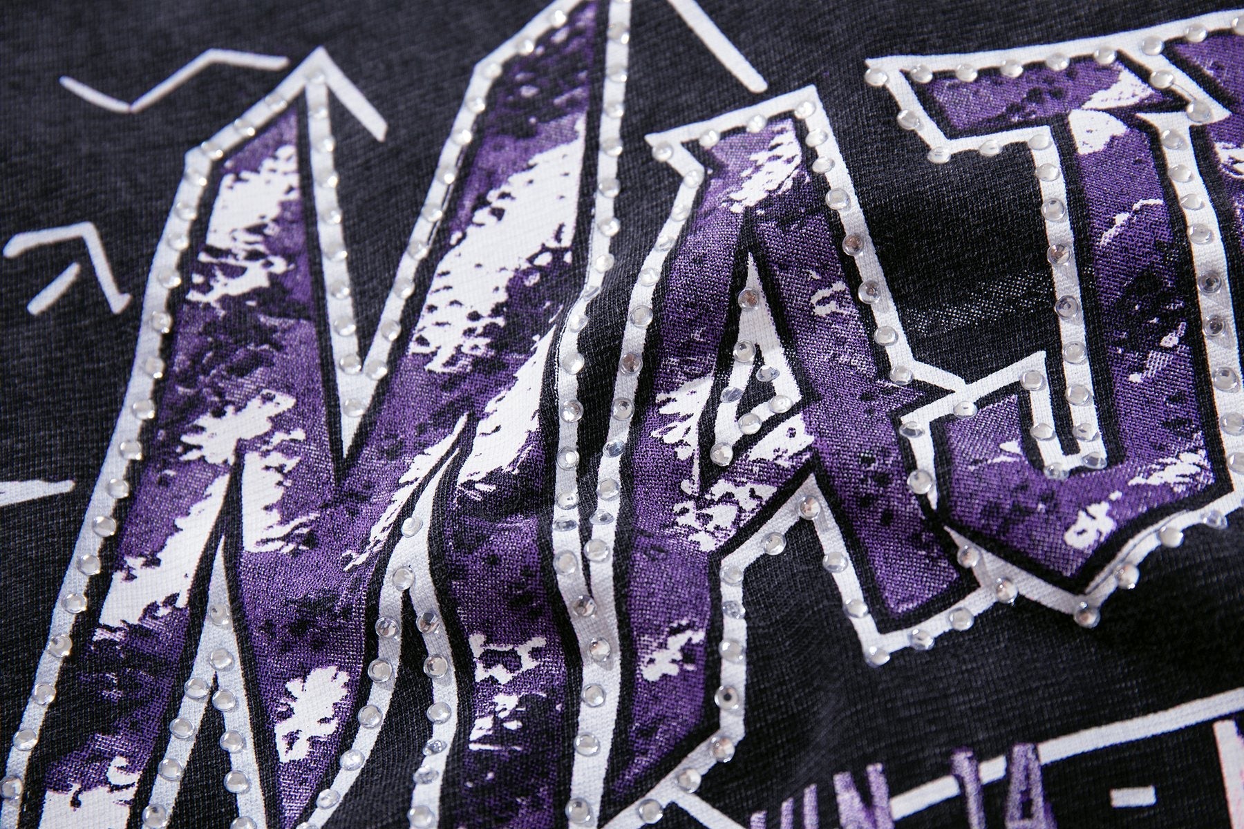 MAJESTIK Washed Rhinestone Graphic T-Shirt — detail