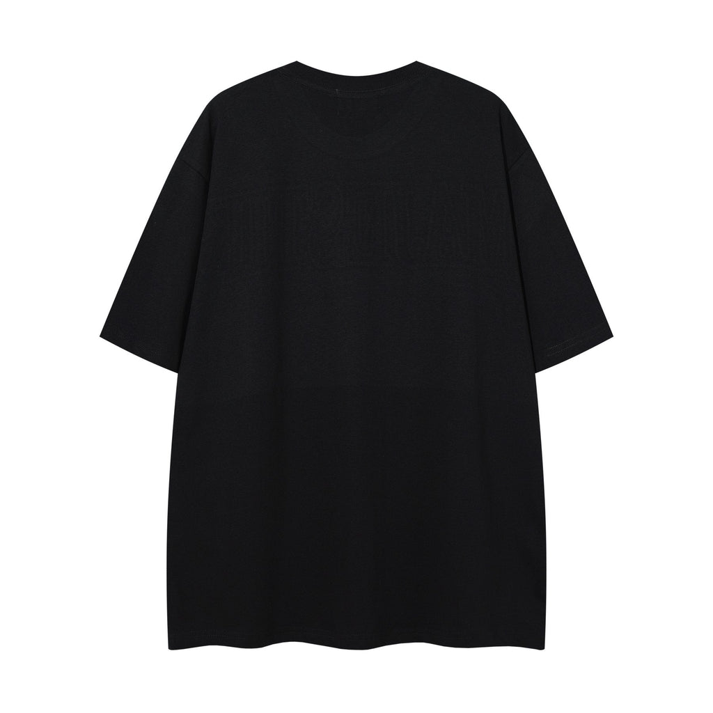 MAJESTIK Distressed Rhinestone Graphic T-Shirt — back