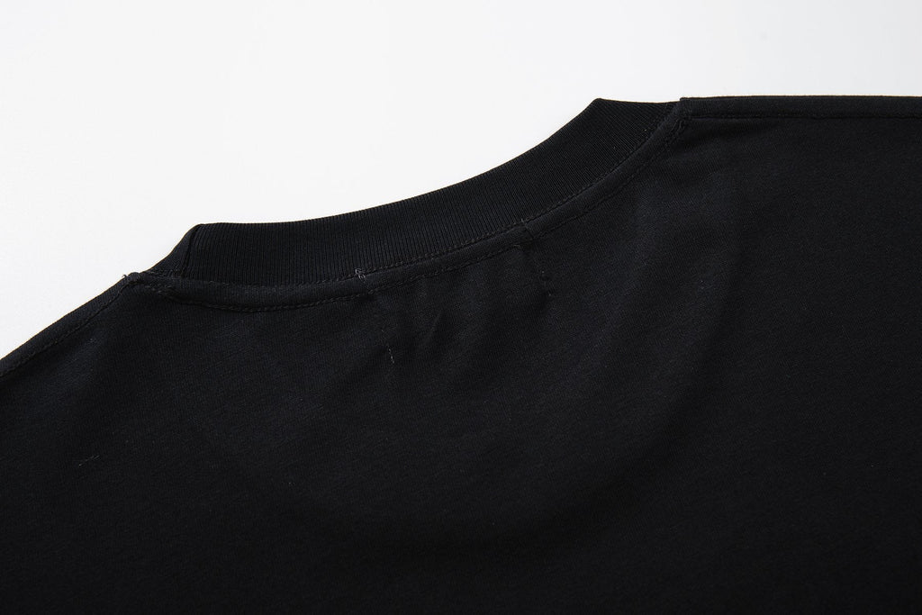 MAJESTIK Distressed Rhinestone Graphic T-Shirt — detail