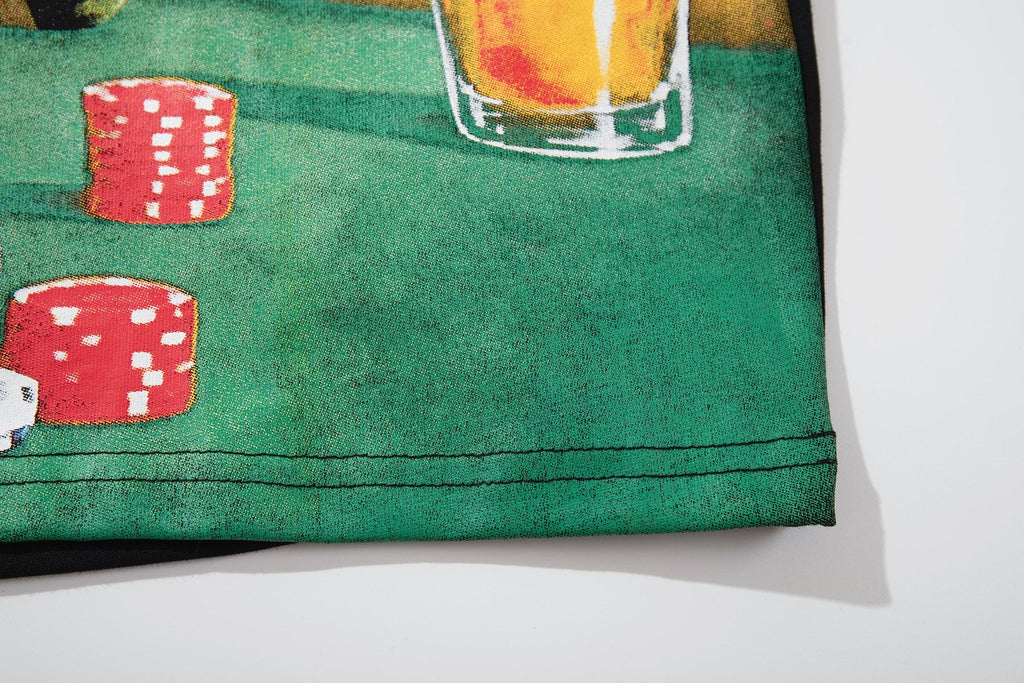MAJESTIK Distressed Rhinestone Graphic T-Shirt — detail