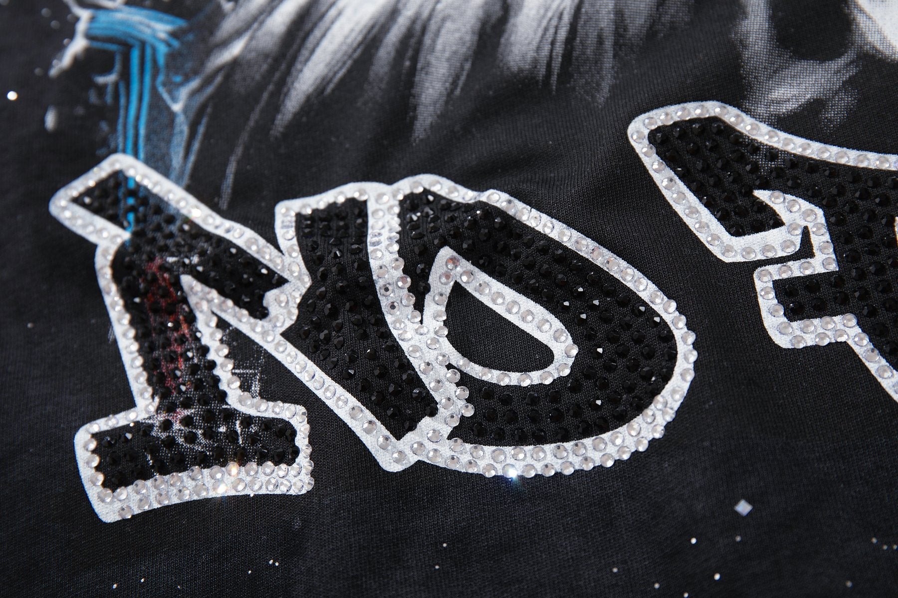 BKYS Revival Rhinestone Portrait Graphic T-Shirt — detail