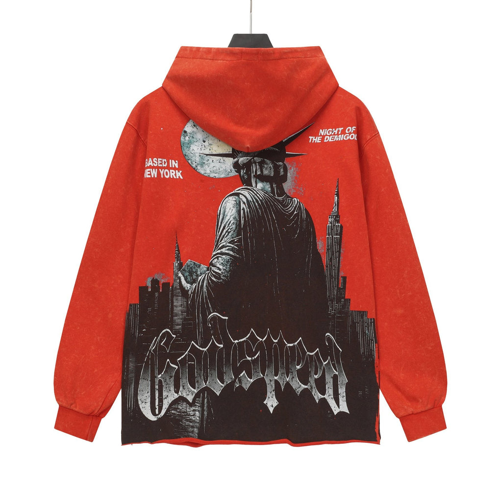 Godspeed Statue of Liberty Graphic Hoodie — back