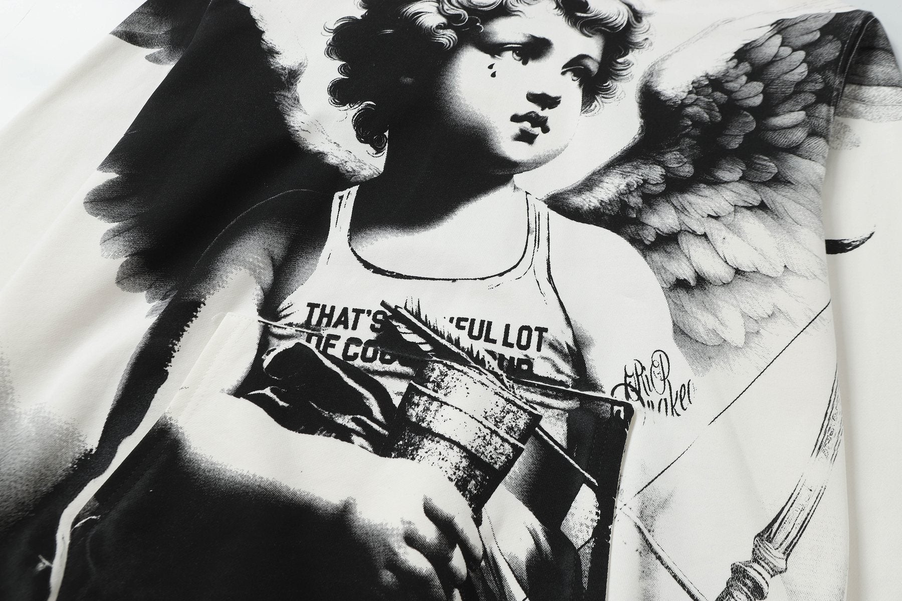 THAT'S A AWFUL LOT OF COUGH SYRUP Angel Graphic Hoodie — detail