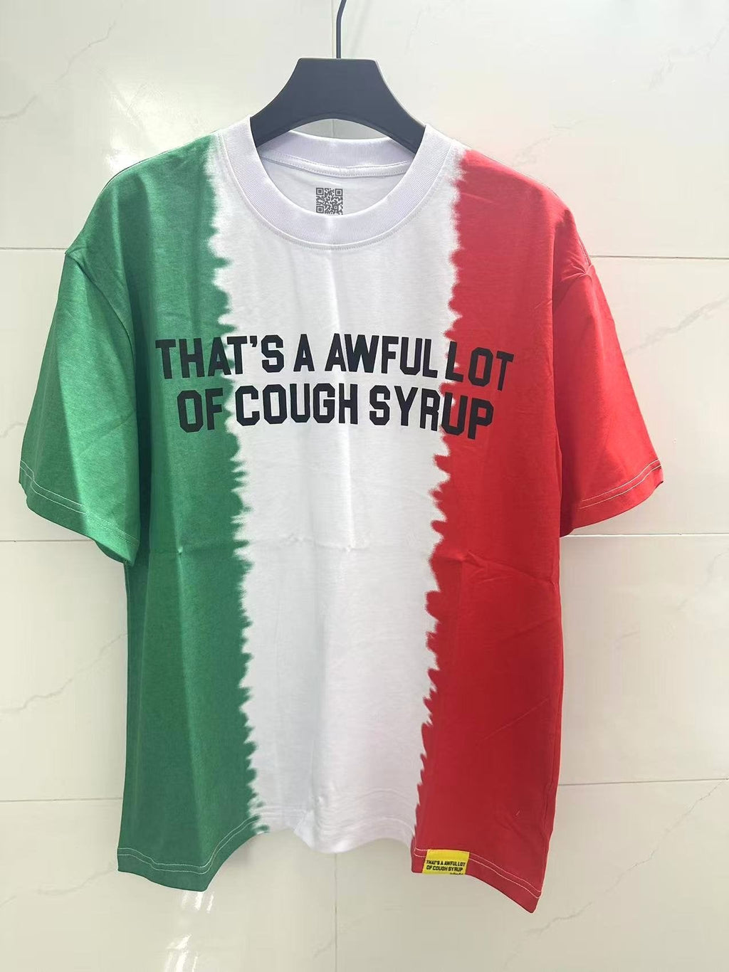 THAT'S A AWFUL LOT OF COUGH SYRUP Tri-Panel Graphic T-Shirt — front