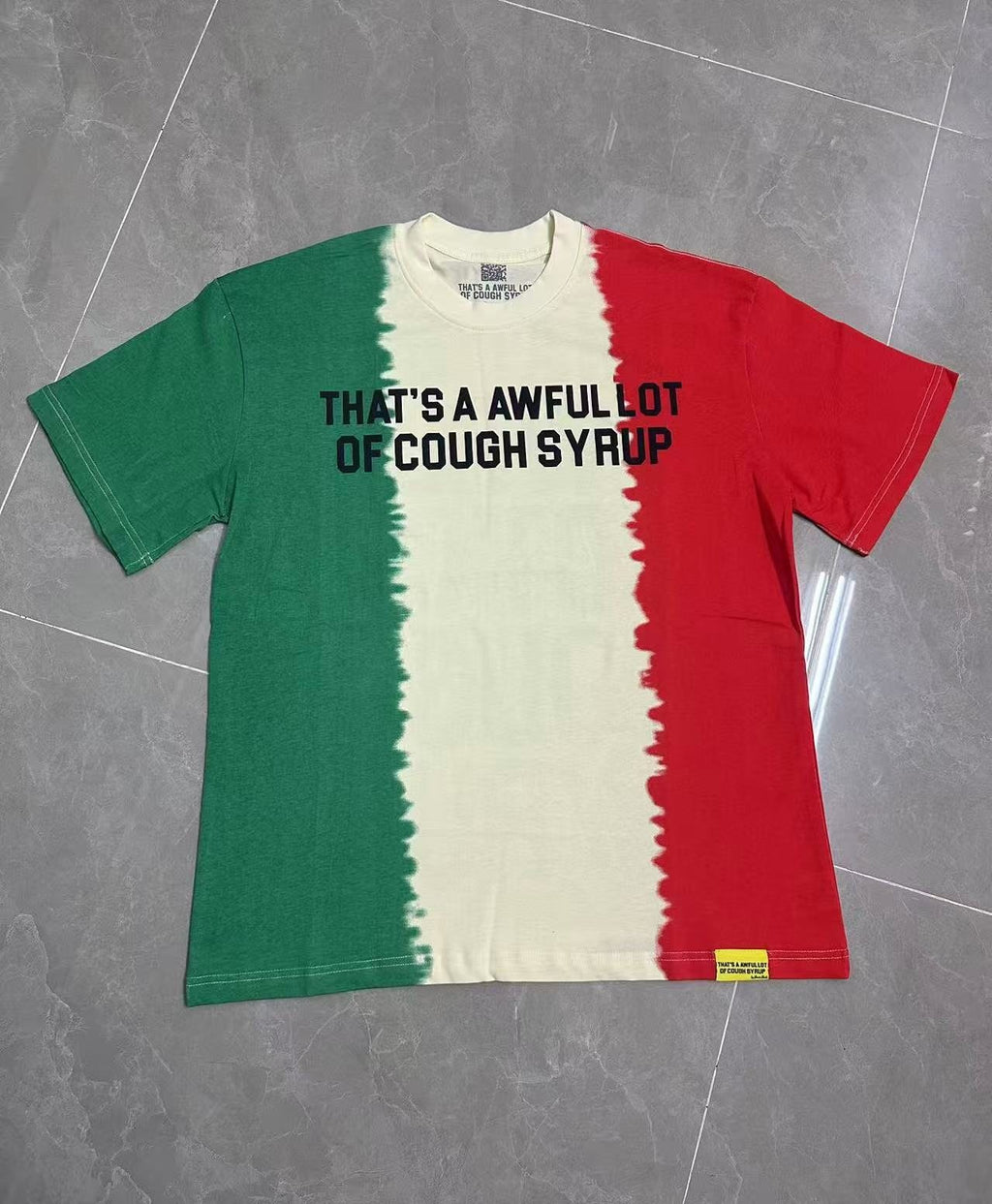 THAT'S A AWFUL LOT OF COUGH SYRUP Tri-Panel Graphic T-Shirt — front