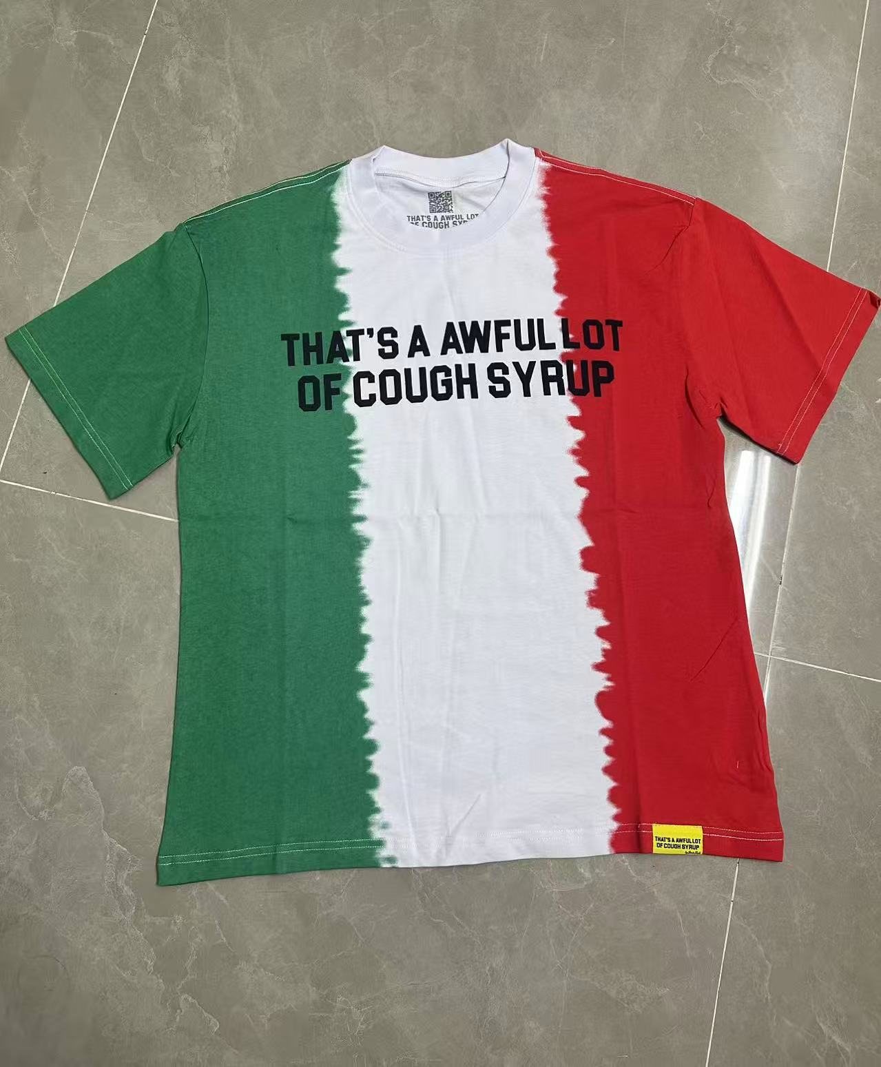 THAT'S A AWFUL LOT OF COUGH SYRUP Tri-Panel Graphic T-Shirt — front