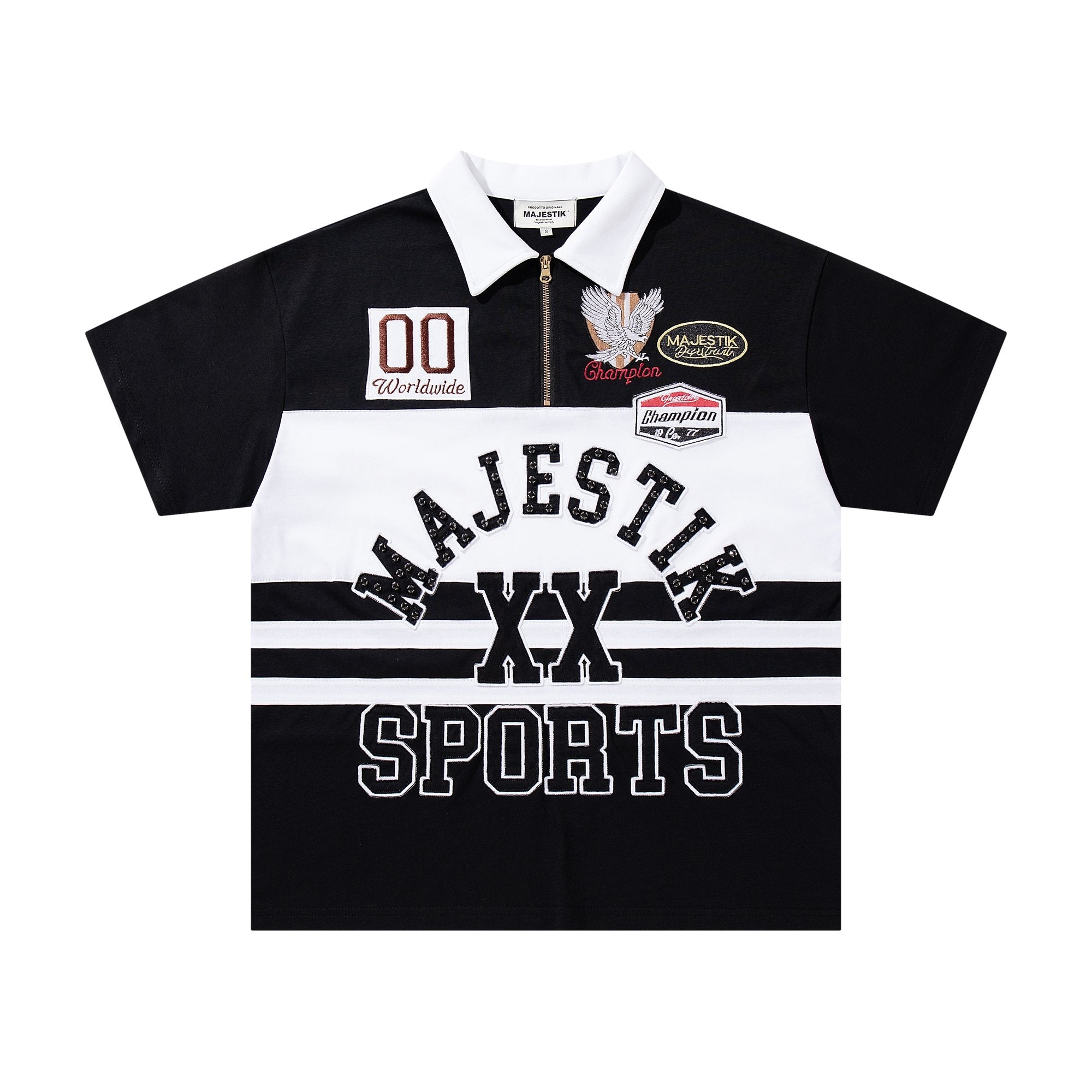 MAJESTIK XX Sports Graphic Zip Polo Shirt — hero