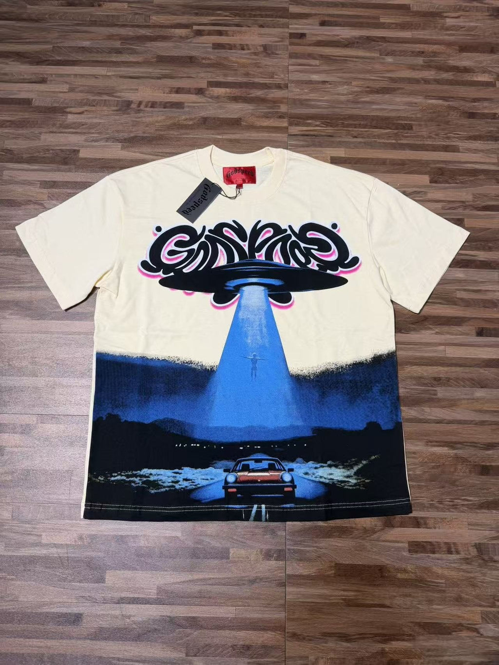 Godspeed UFO Car Graphic Short-Sleeve T-Shirt — front