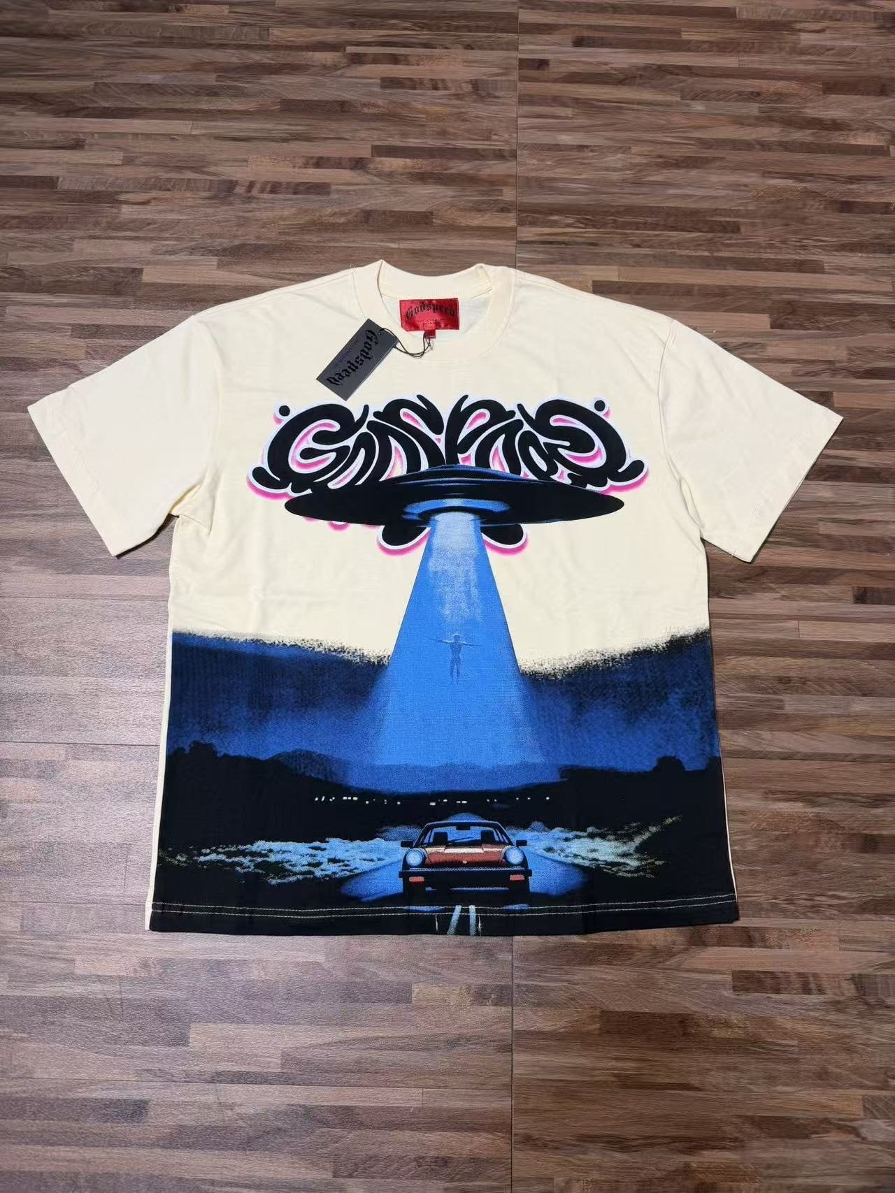Godspeed UFO Car Graphic Short-Sleeve T-Shirt — front