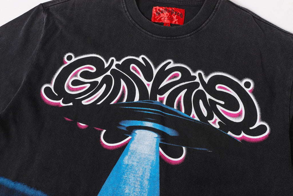 Godspeed UFO Car Graphic Short-Sleeve T-Shirt — detail