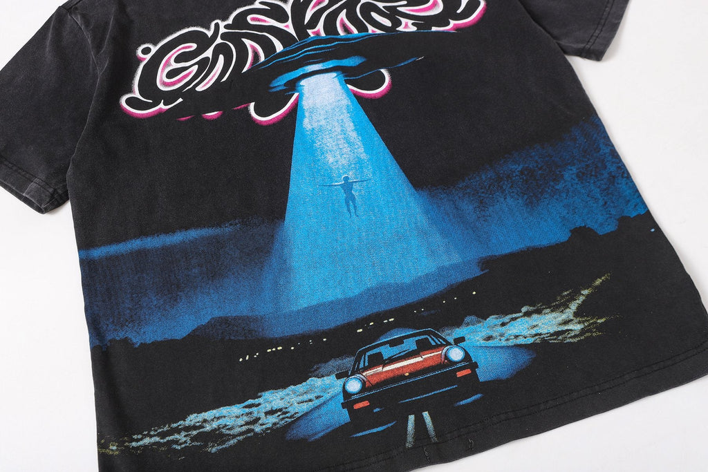 Godspeed UFO Car Graphic Short-Sleeve T-Shirt — detail