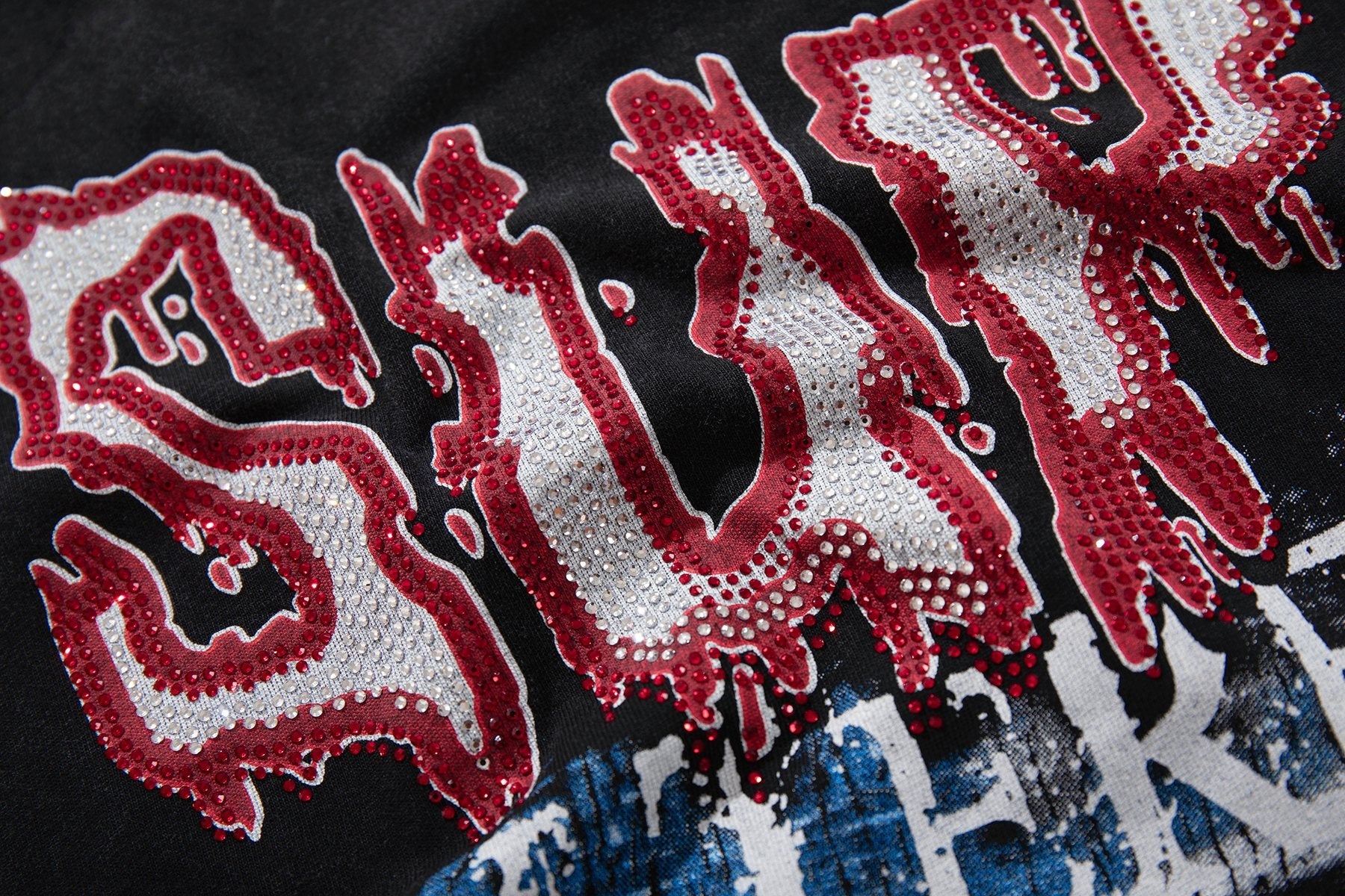 SUPPLY TEE Skull Rhinestone Graphic T-Shirt — detail