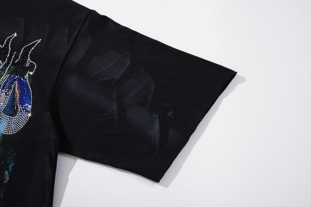 BKYS Revival Rich Death Rhinestone Graphic T-Shirt — detail