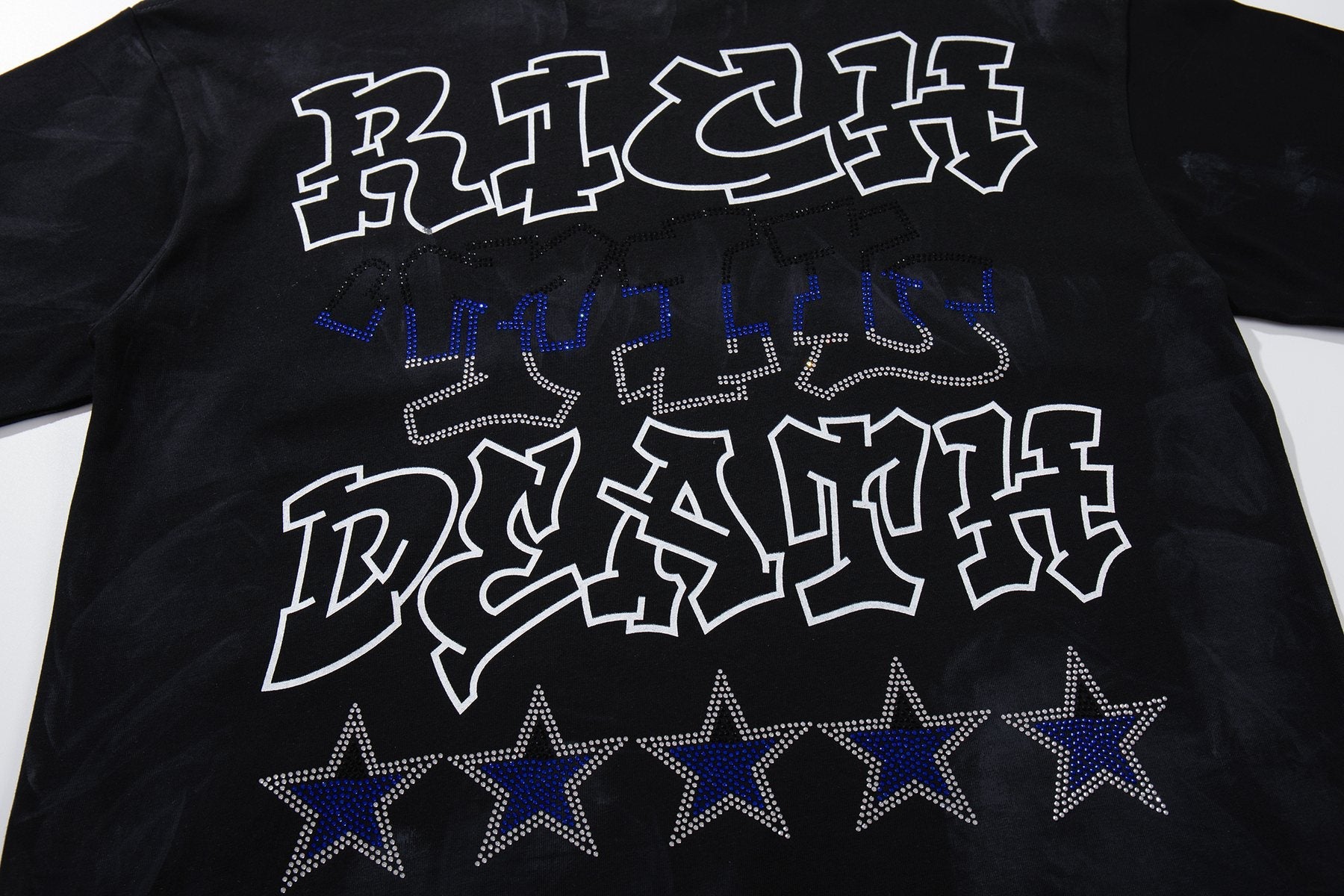 BKYS Revival Rich Death Rhinestone Graphic T-Shirt — detail