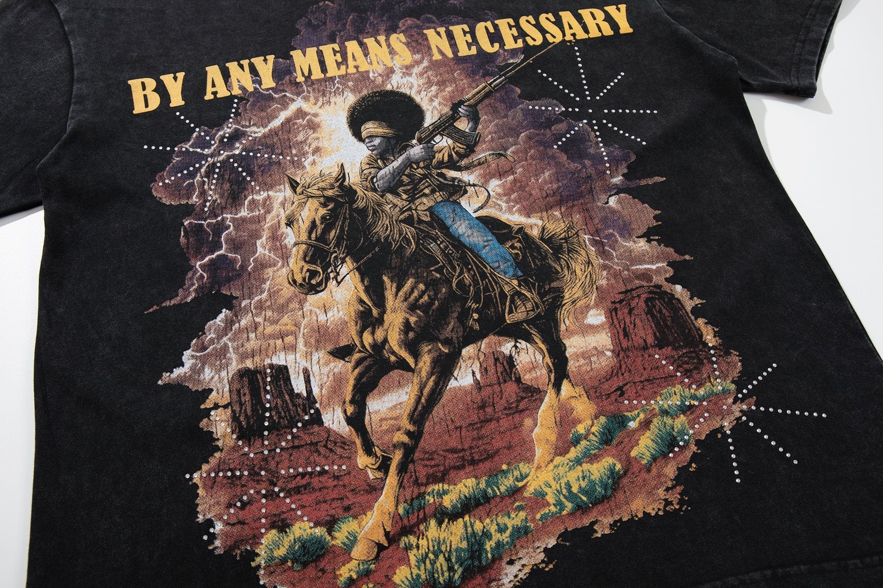 SUPPLY TEE By Any Means Necessary Western Rider Graphic T-Shirt — detail